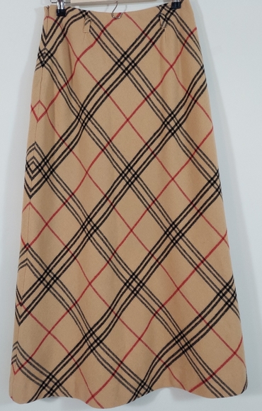 Vintage Dresses & Skirts - SOLD 🥰 wool checked plaid maxi skirt by David N